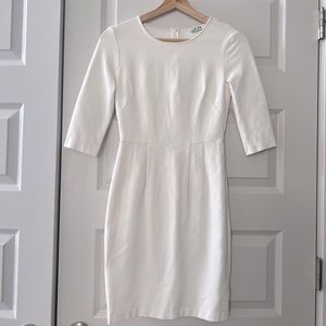 White three dots stretchy cocktail dress